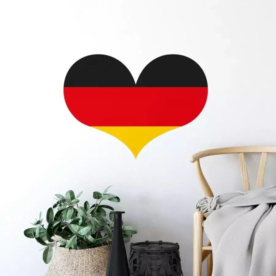 Wall-Art Wandfolie Voetbal Duitsland hart zelfklevend verwijderbaar (1 stuk) - Foto 1