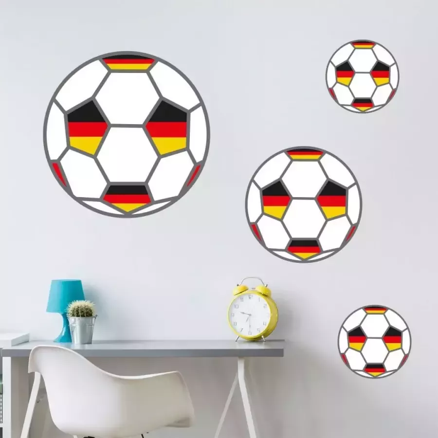 Wall-Art Wandfolie Voetbal + Duitsland vlaggen (1 stuk)