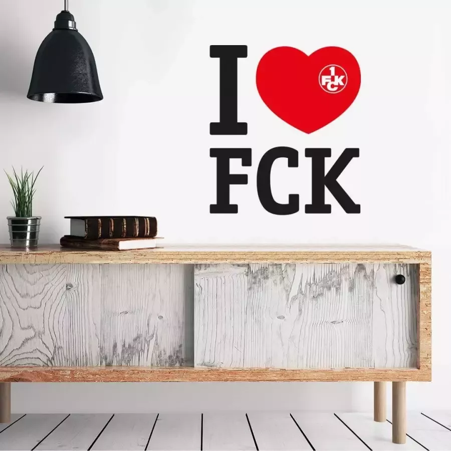 Wall-Art Wandfolie Voetbal fanartikel I love FCK (1 stuk)