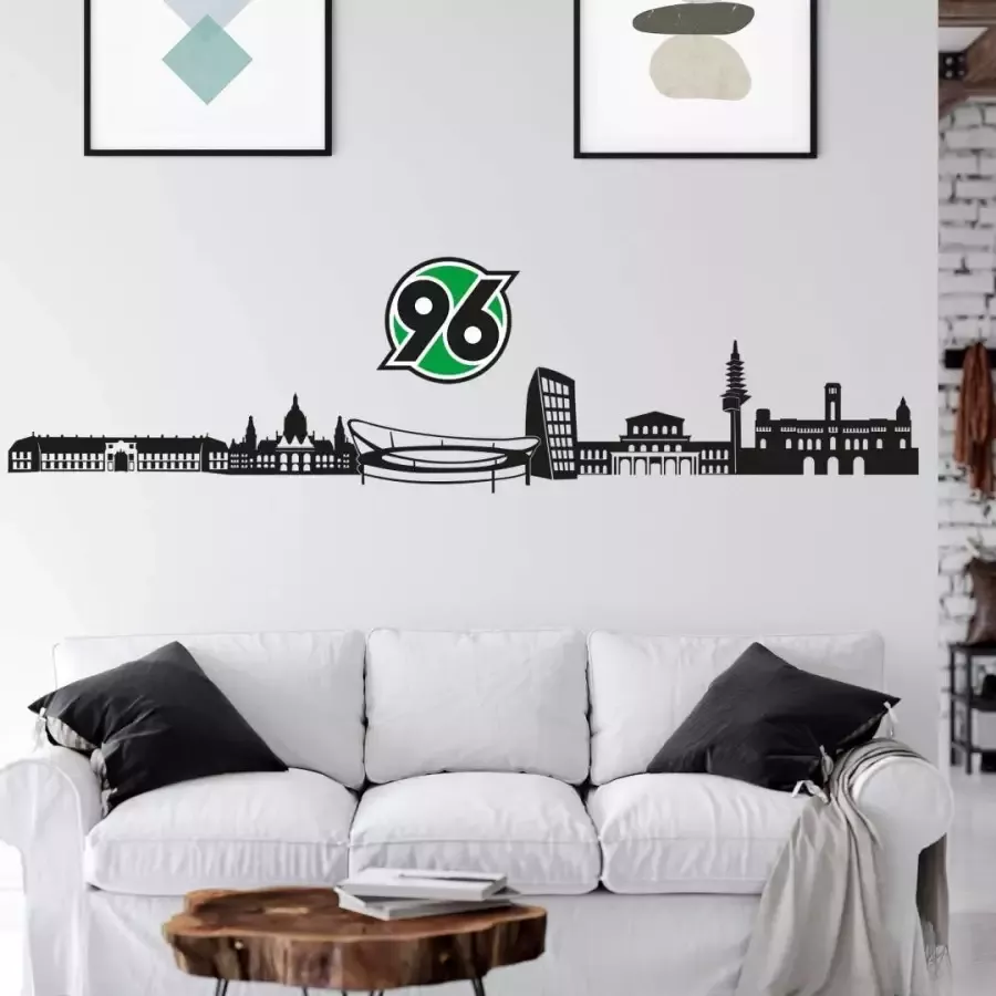 Wall-Art Wandfolie Voetbal Hannover 96 skyline + logo (set)