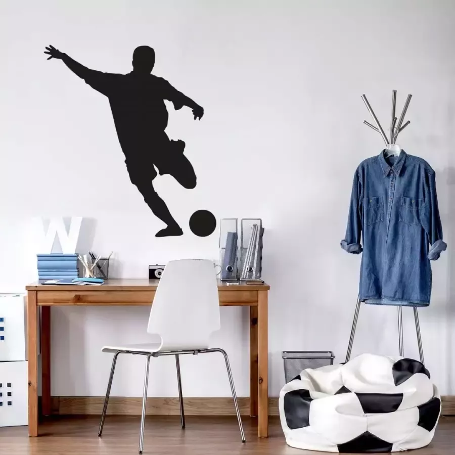 Wall-Art Wandfolie Voetbal sticker kick it! zelfklevend verwijderbaar (1 stuk) - Foto 1