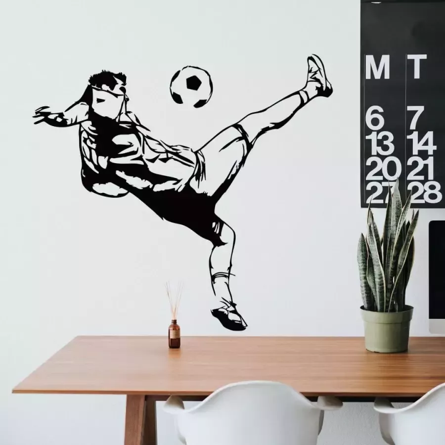 Wall-Art Wandfolie Voetbal tafelvoetbalspel sticker (1 stuk)