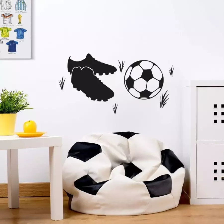 Wall-Art Wandfolie Voetbal voetbalschoenen (1 stuk) - Foto 1