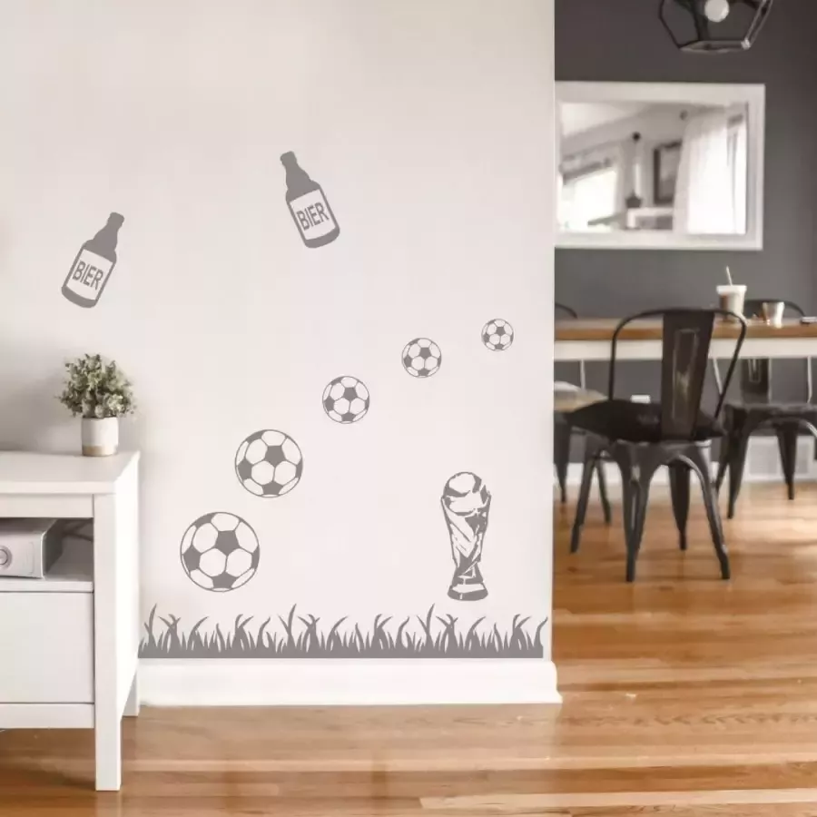 Wall-Art Wandfolie Voetbal voetbalset zelfklevend verwijderbaar (1 stuk) - Foto 1