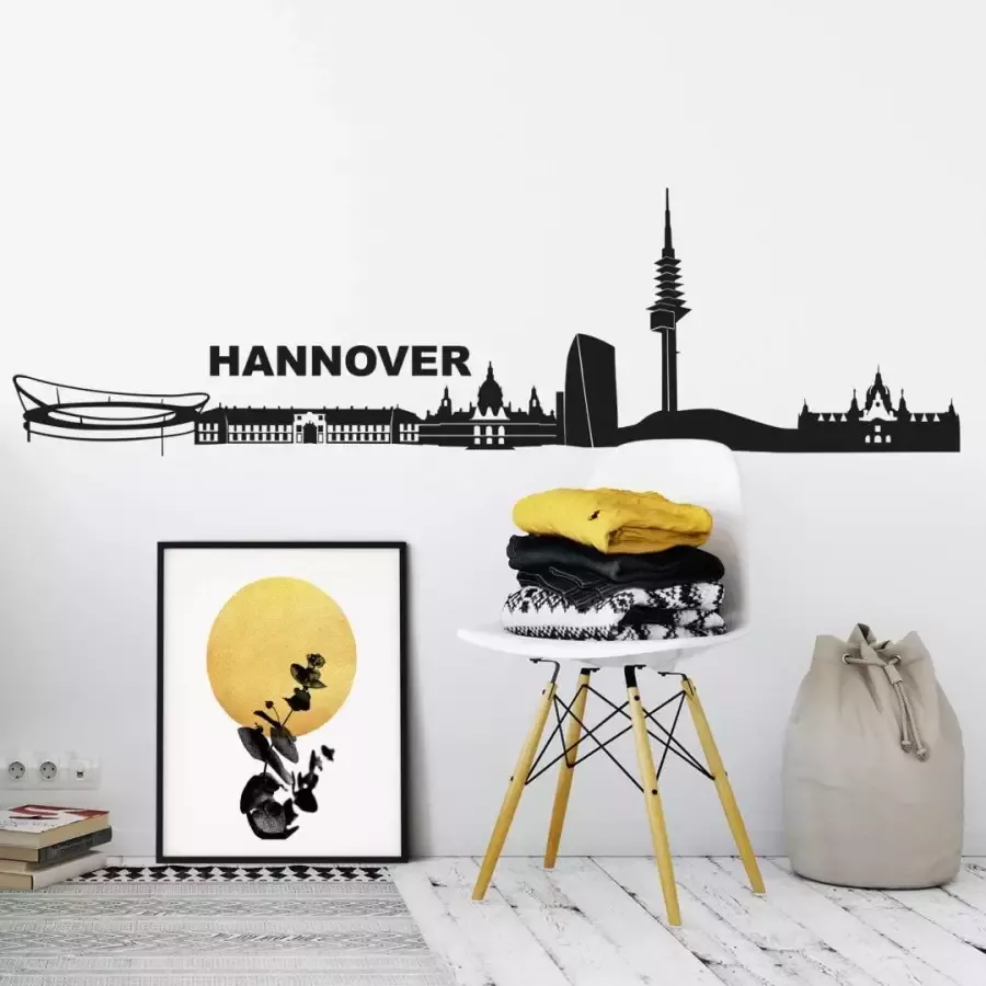 Wall-Art Wandfolie XXL stad skyline Hannover 120 cm (1 stuk)