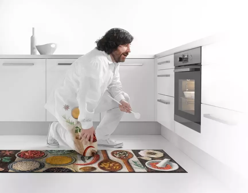 Wash+dry by Kleen-Tex Keukenloper Hot Spices Tapijt kruidenmotief antislip wasbaar keuken - Foto 2