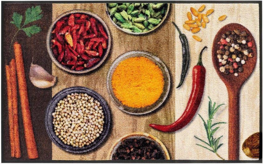 Wash+dry by Kleen-Tex Keukenloper Hot Spices Tapijt kruidenmotief antislip wasbaar keuken - Foto 6