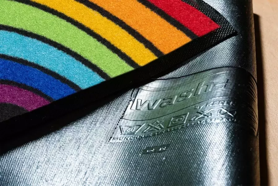Wash+dry by Kleen-Tex Mat Round Rainbow Inloopmat motief regenboog geschikt voor binnen en buiten wasbaar - Foto 2