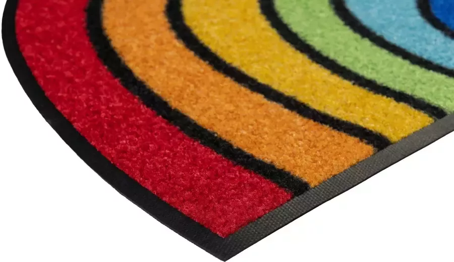 Wash+dry by Kleen-Tex Mat Round Rainbow Inloopmat motief regenboog geschikt voor binnen en buiten wasbaar - Foto 3