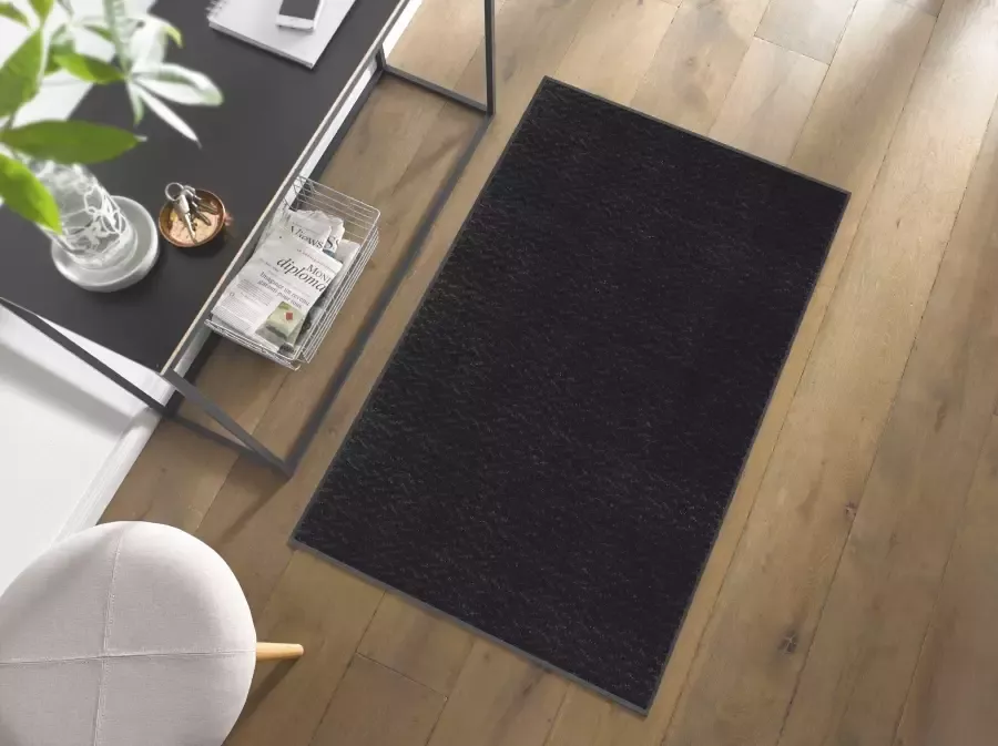 Wash+dry by Kleen-Tex Vloerkleed Duo Charcoal antislip geschikt voor binnen en buiten wasbaar