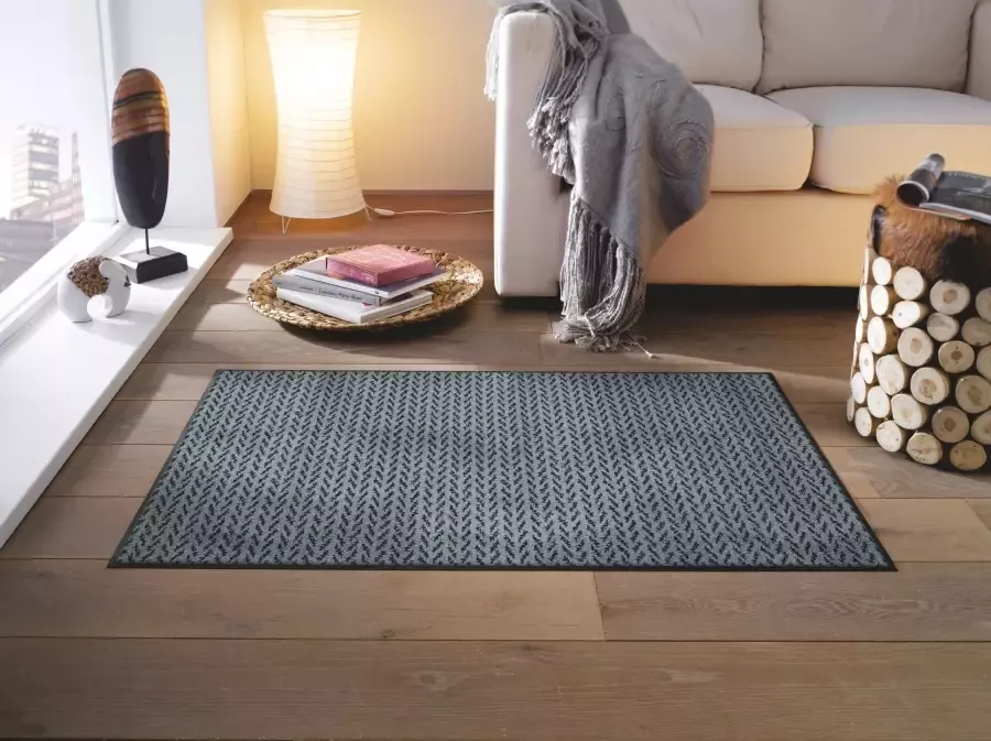 Wash+dry by Kleen-Tex Vloerkleed Duo Denim antislip geschikt voor binnen en buiten wasbaar