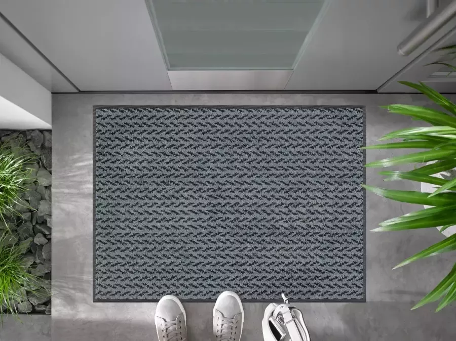 Wash+dry by Kleen-Tex Vloerkleed Duo Denim antislip geschikt voor binnen en buiten wasbaar