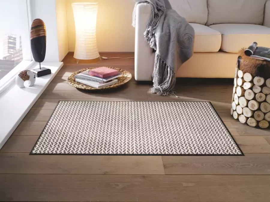 Wash+dry by Kleen-Tex Vloerkleed Duo Latte antislip geschikt voor binnen en buiten wasbaar