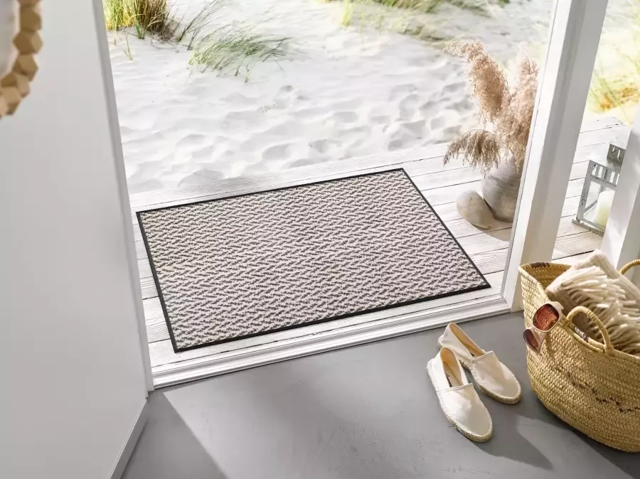 Wash+dry by Kleen-Tex Vloerkleed Duo Latte antislip geschikt voor binnen en buiten wasbaar