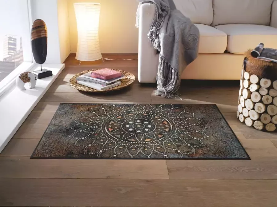 Wash+dry by Kleen-Tex Vloerkleed Madhana Motief mandala antislip geschikt voor binnen en buiten wasbaar