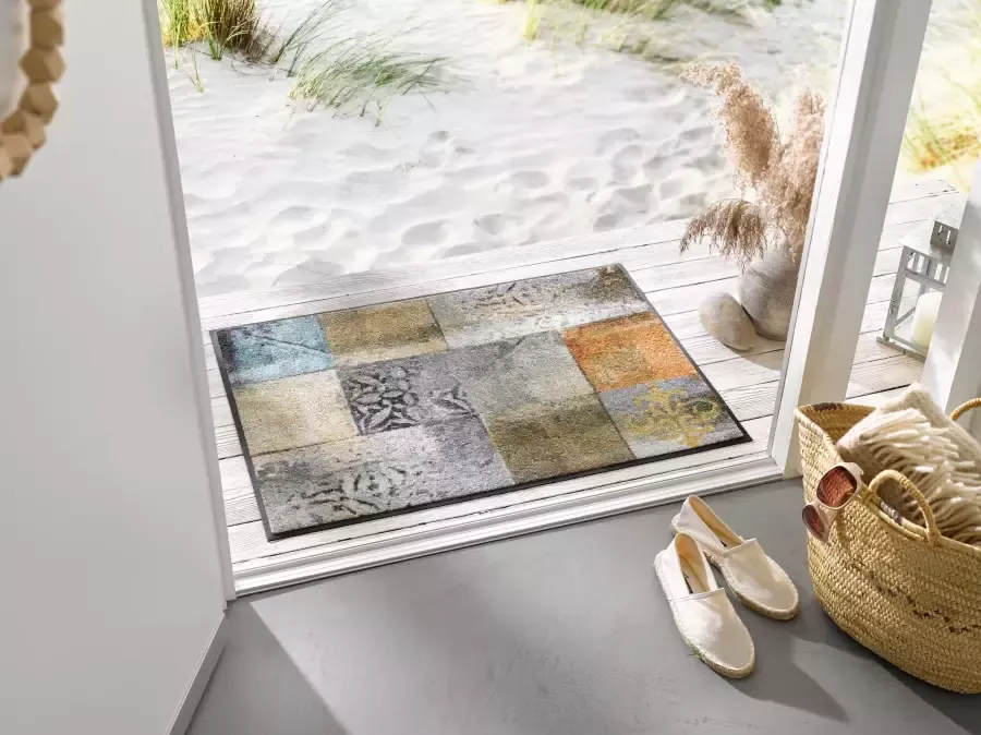 Wash+dry by Kleen-Tex Vloerkleed Tilea antislip geschikt voor binnen en buiten wasbaar