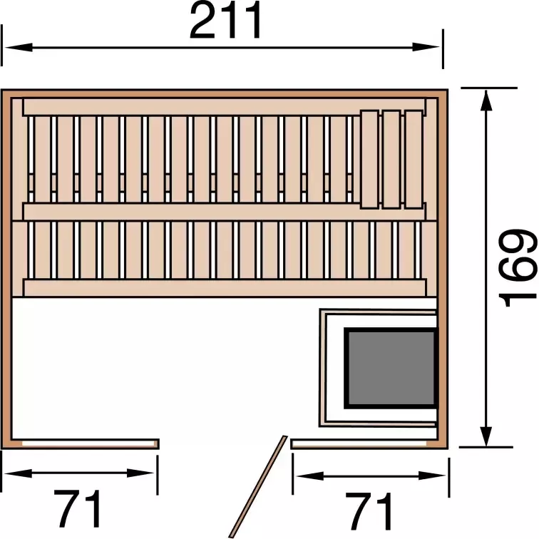 Weka Sauna Kemi Panorama 7 5 kw bio-kachel met externe bediening - Foto 7