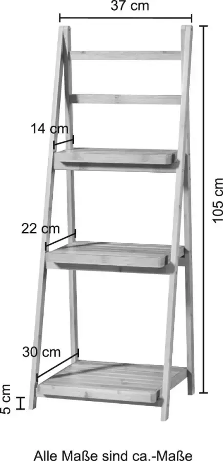 Welltime Badkamerrekje Bamboe 40 cm breed 3 planken - Foto 3