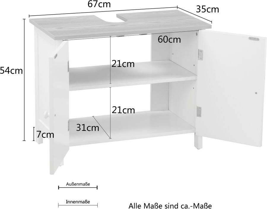 Welltime Badkamerserie Amrum Badschrank Hochschrank Komplettset (complete set 4-delig) - Foto 9