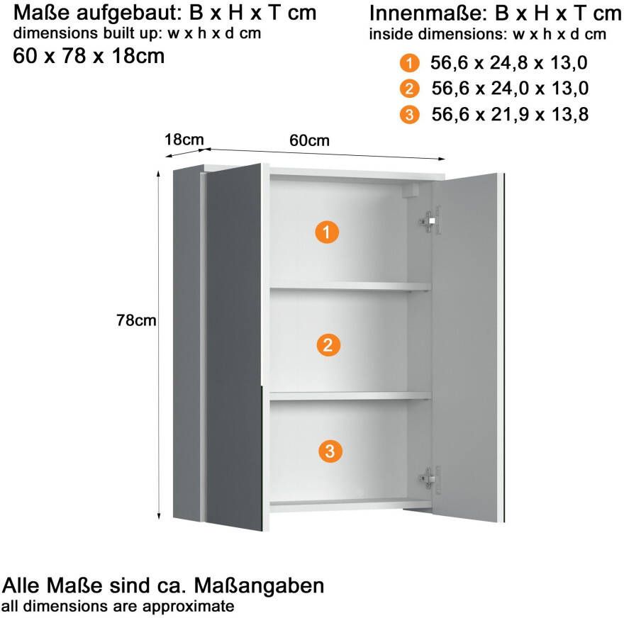 Welltime Badmeubelset Praag Wastafelonderkast & spiegelkast (set 2 stuks) - Foto 3