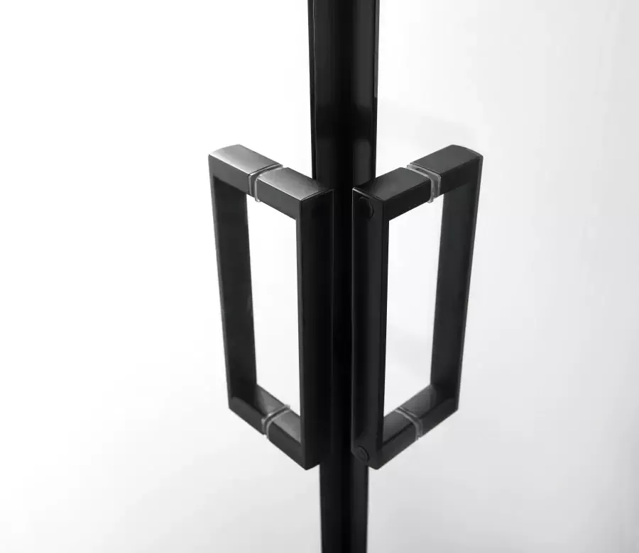 Welltime Hoekdouchecabine Florenz 2.2 Black Hefmechanisme barrièrevrij in te bouwen met draaideuren 90 cm x 90 cm