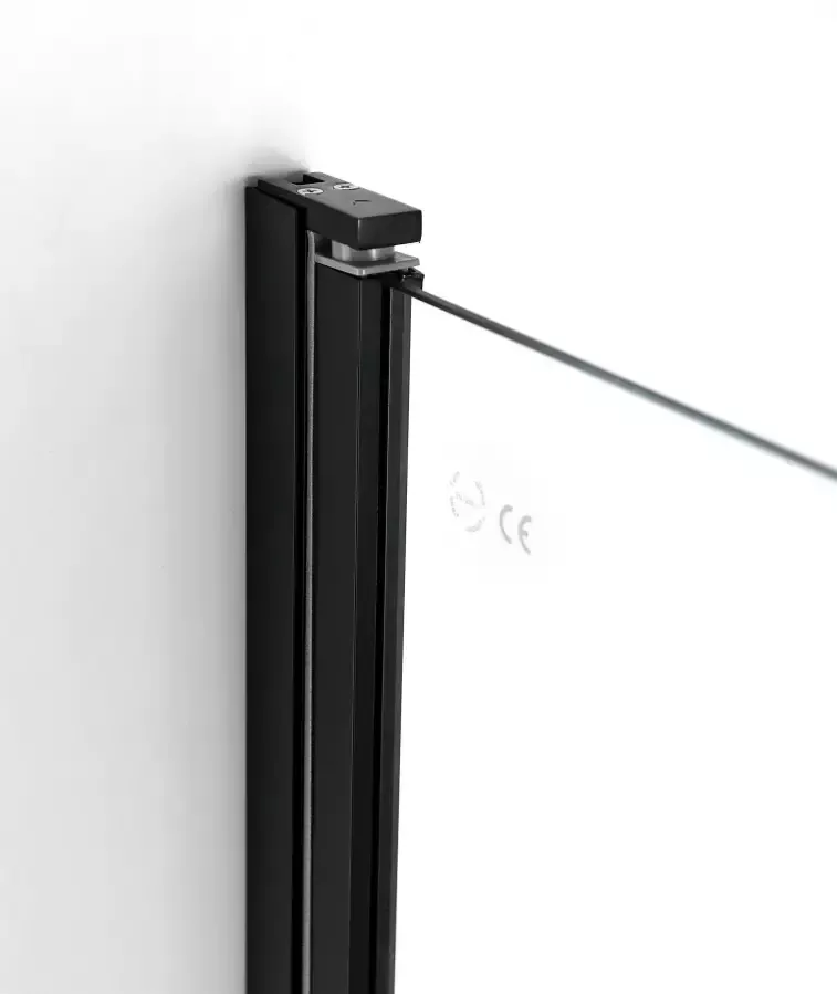 Welltime Hoekdouchecabine Florenz 2.2 Black Hefmechanisme barrièrevrij in te bouwen met draaideuren 90 cm x 90 cm - Foto 2