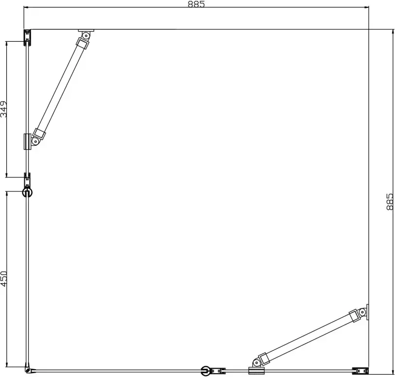 Welltime Hoekdouchecabine Florenz 4.2 Hefmechanisme barrièrevrij in te bouwen met draaideuren 90 cm x 90 cm - Foto 4