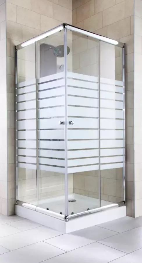 Welltime Hoekdouchecabine Trento Banda Plus Anti-kalkencoating variabel verstelbereik met schuifdeuren 90 cm x 90 cm - Foto 6