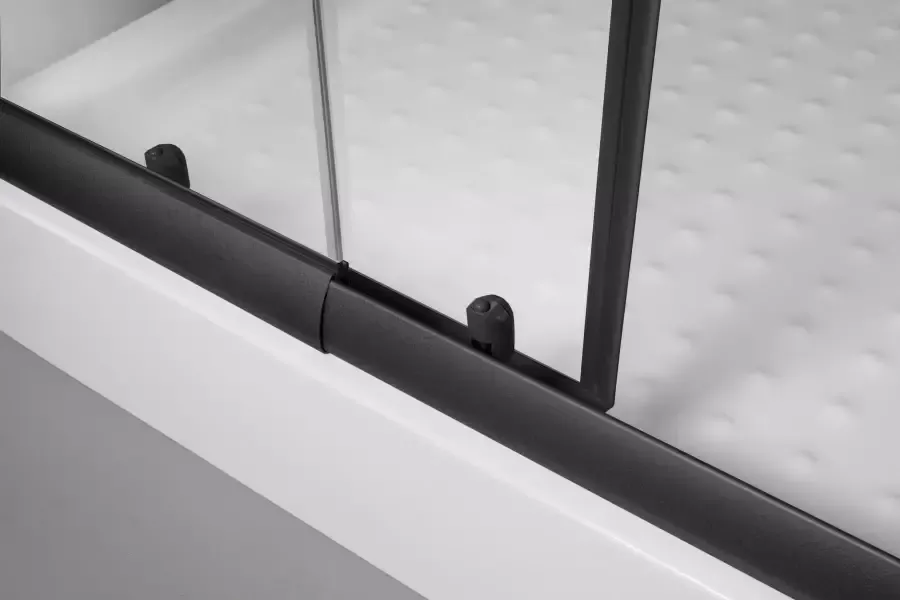 Welltime Hoekdouchecabine Trento Nero Plus Anti-kalkencoating variabel verstelbereik met schuifdeuren 90 cm x 90 cm - Foto 5