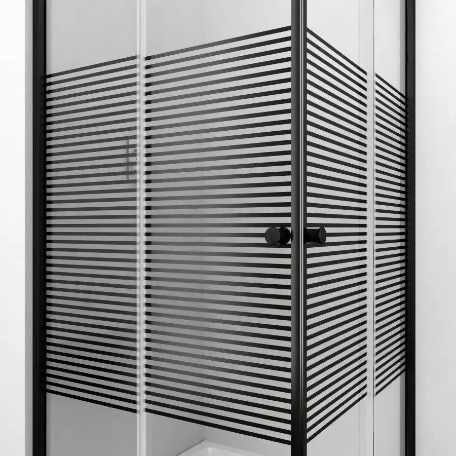 Welltime Hoekdouchecabine Trento Nero Plus Anti-kalkencoating variabel verstelbereik met schuifdeuren 90 cm x 90 cm - Foto 3