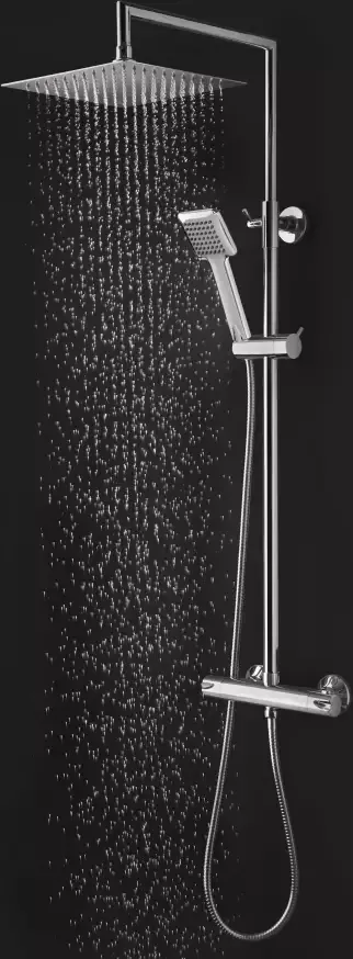 Welltime Douchestang-set Raindrop Hoofddoucheset douchesysteem douchekolom doucheset regendouche - Foto 9