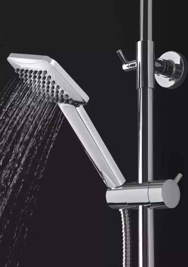 Welltime Douchestang-set Raindrop Hoofddoucheset douchesysteem douchekolom doucheset regendouche - Foto 5