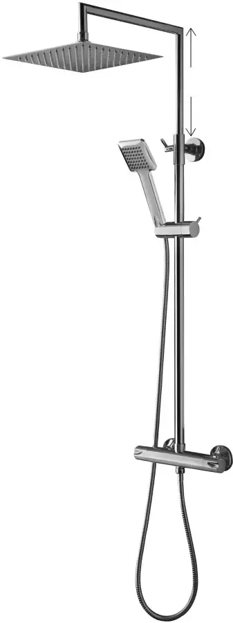 Welltime Douchestang-set Raindrop Hoofddoucheset douchesysteem douchekolom doucheset regendouche - Foto 8