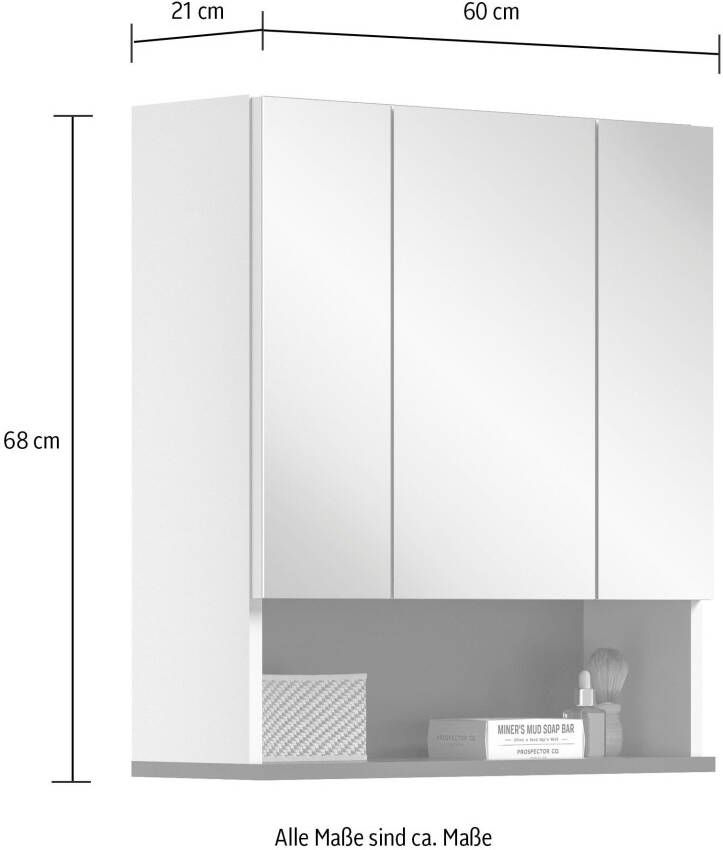 Welltime Spiegelkast Torun Badkamermeubel breedte 60 cm - Foto 3