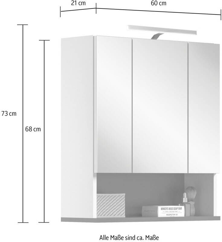 Welltime Spiegelkast Torun Badkamermeubel breedte 60 cm - Foto 4