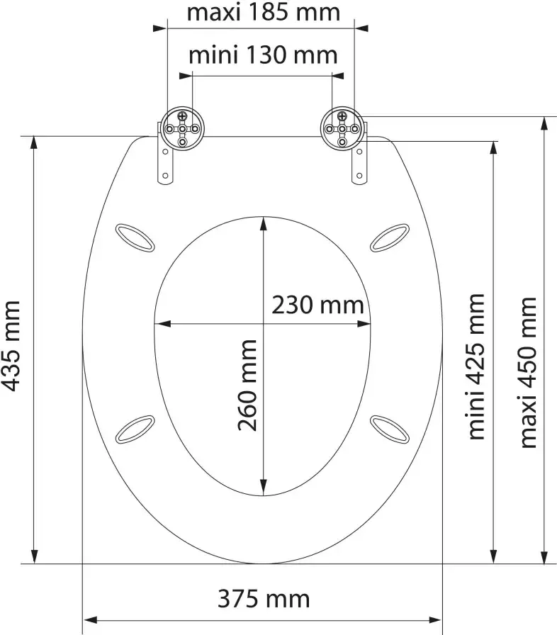 Welltime Toiletzitting Uni met softclosemechanisme mdf krasvast