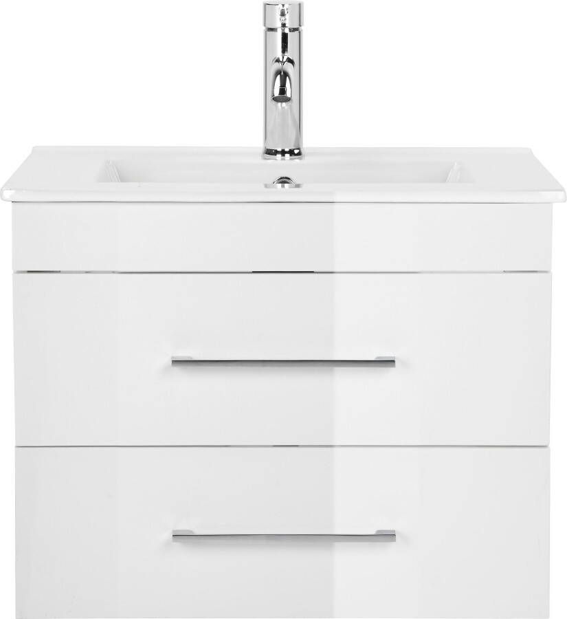 Welltime Wastafelonderkast Florence badkamerkast badkamermeubel inclusief wasbak Wastafelmeubel met 2 laden en soft-closesysteem breedte 60 cm (complete set) - Foto 2