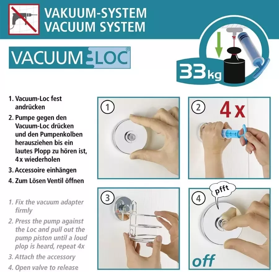 Wenko Badkamerrekje Vacuum-Loc 2 verdiepingen