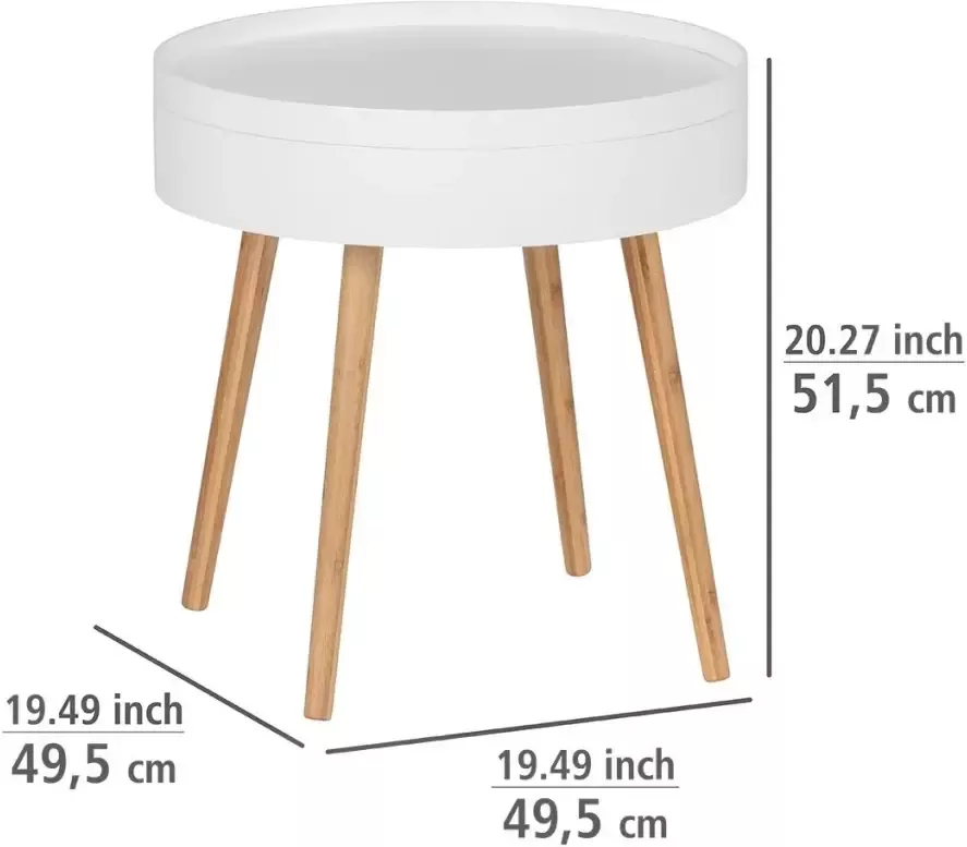 Wenko Bijzettafel Finja ØxH: 50x52 cm van bamboe - Foto 2