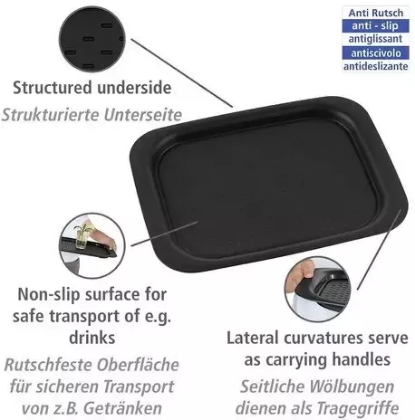 Wenko Dienblad Anti-slip XL Serveertablet met handgrepen en antislip oppervlak (1-delig) - Foto 5