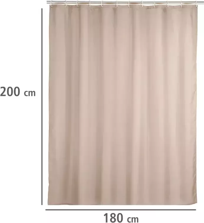 Wenko Douchegordijn Uni-beige Hoogte 200 cm polyester. Wasbaar - Foto 5