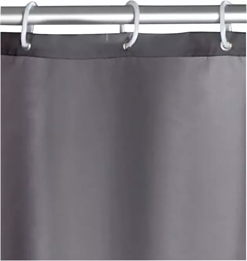 Wenko Douchegordijn Uni Grey Hoogte 200 cm wasbaar - Foto 1