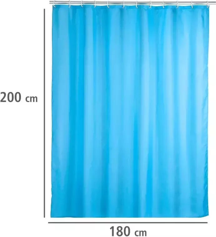 Wenko Douchegordijn Uni Light Blue Hoogte 200 cm wasbaar - Foto 5
