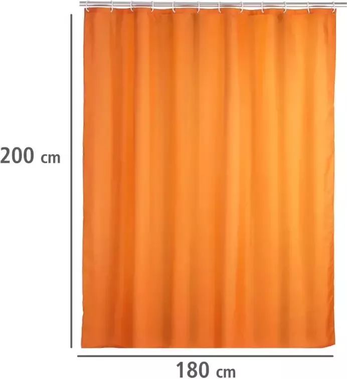 Wenko Douchegordijn Uni-oranje Hoogte 200 cm wasbaar - Foto 5
