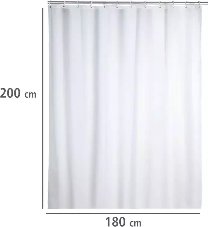 Wenko Douchegordijn Uni white Hoogte 200 cm polyester. Wasbaar - Foto 5