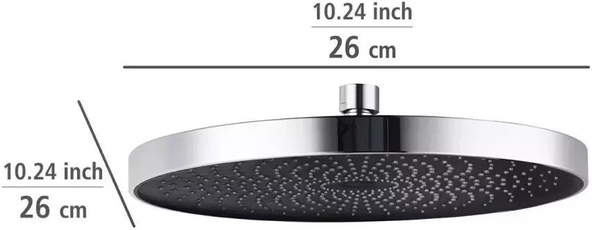 Wenko Douchekop Softwater Chroom zwart Ø 26 cm (1-delig) - Foto 8