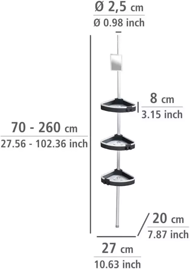 Wenko Doucherekje WAVE 3 plateaus 1 spiegel - Foto 8
