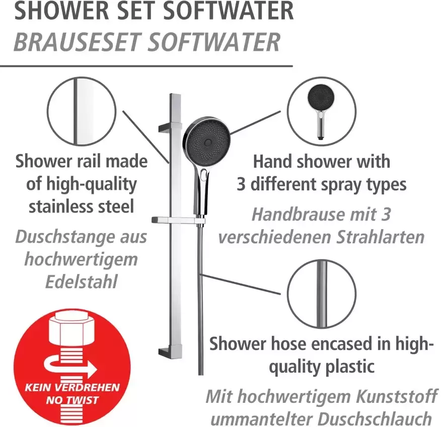 Wenko Douchestang-set Softwater