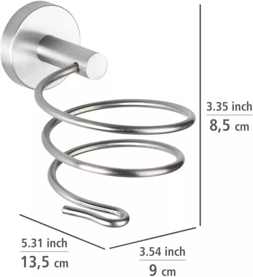 Wenko Haardrogerhouder Bosio Föhnhouder mat edelstaal - Foto 1