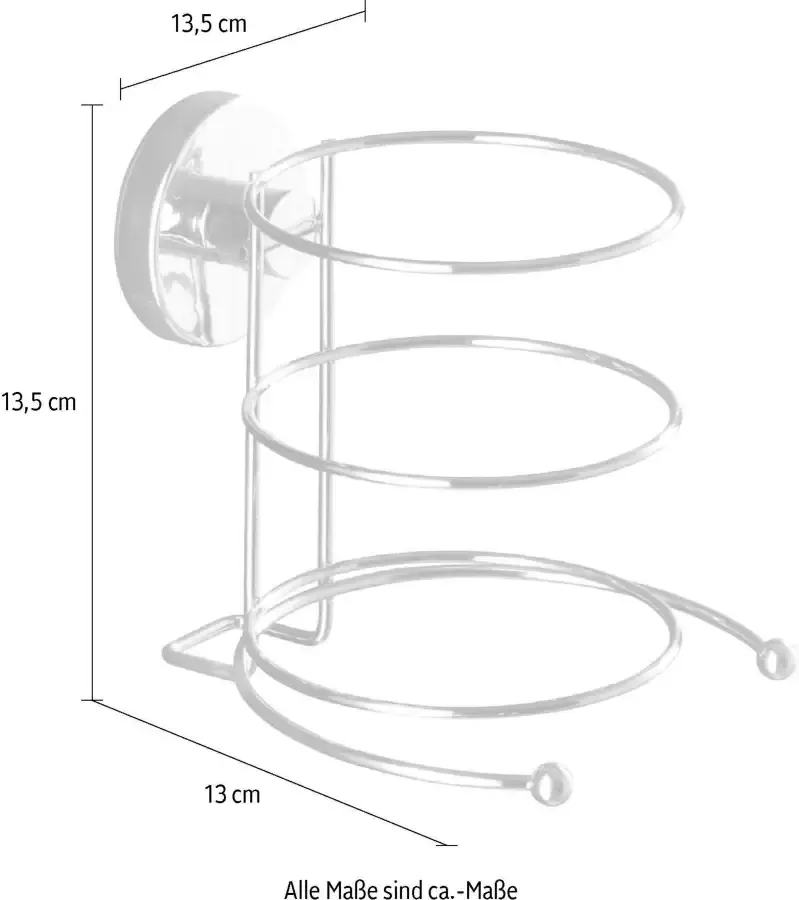 Wenko Haardrogerhouder Vacuum-Loc bevestiging zonder boren